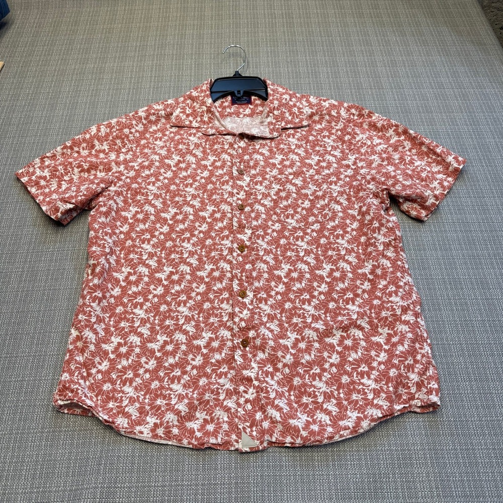 UNTUCKit Linen Blend‎ Floral Shirt Medium Hawaiian Summer Vacation Resort Euro